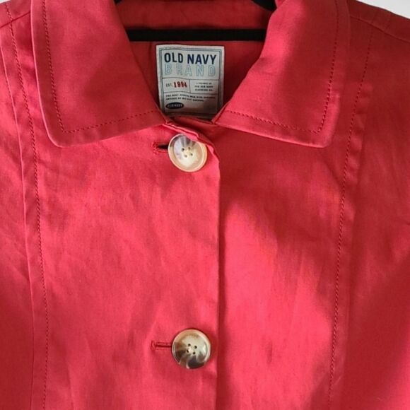 Old Navy Coral Trench Coat Small - Picture 3 of 7